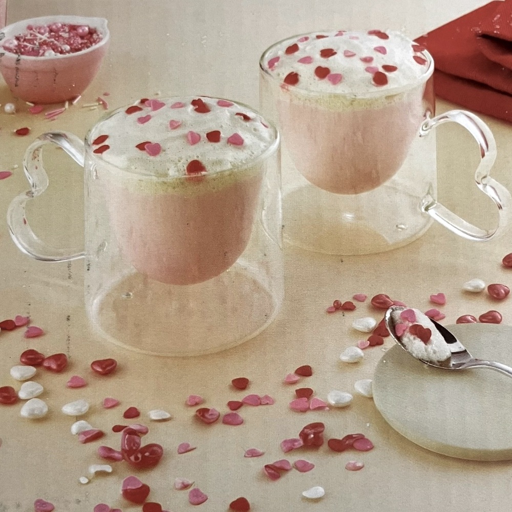 Crofton NIB Set of 2 Heart Shaped Double Walled Mugs